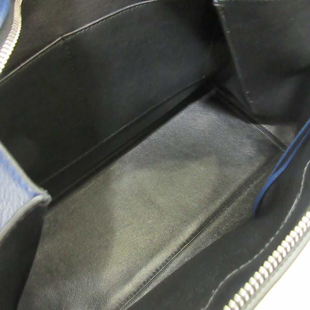 Handle Bag Tote Ladies Medium Calf Handbag (Good) Celine One Pre-Owned Blue Leather Edge