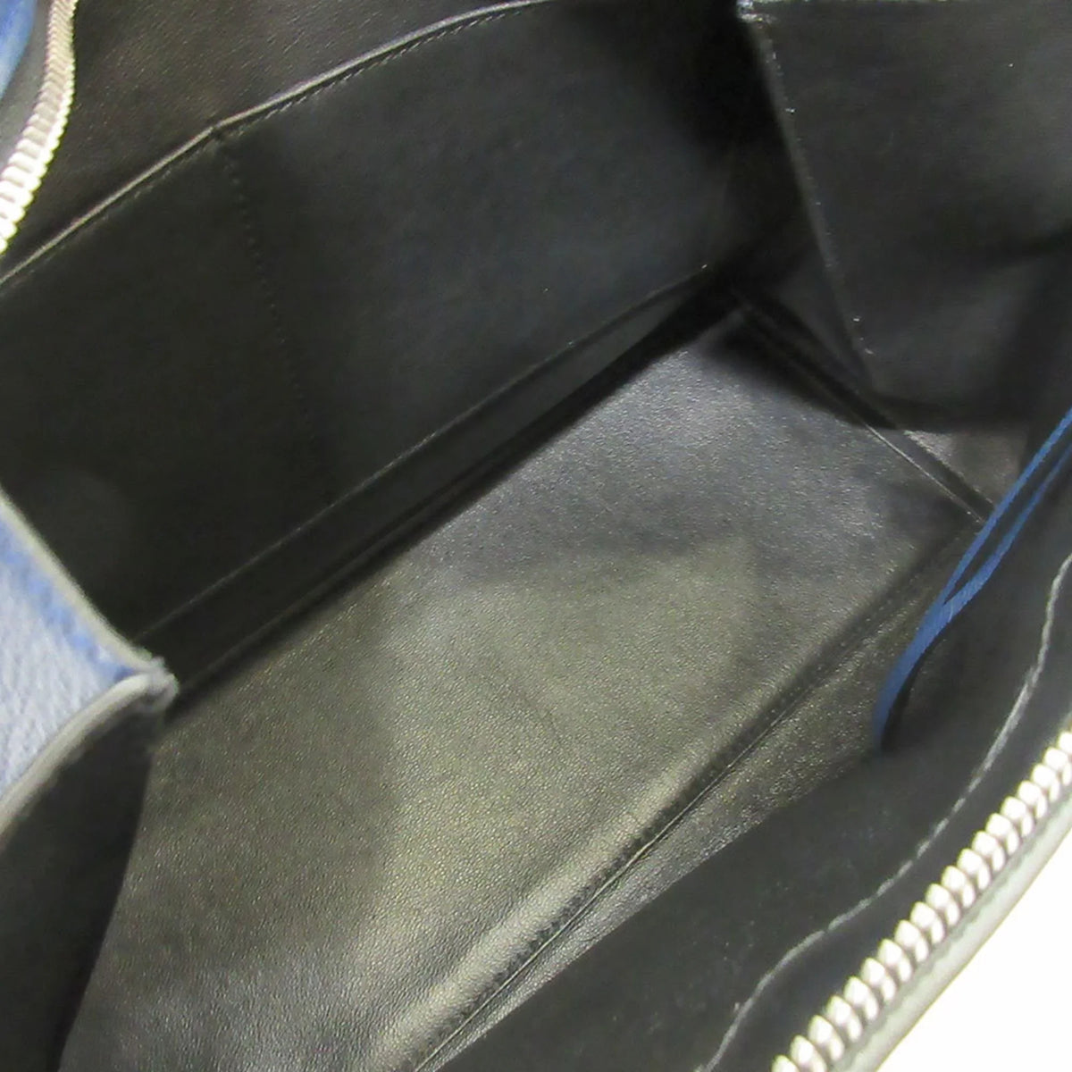 Handle Bag Tote Ladies Medium Calf Handbag (Good) Celine One Pre-Owned Blue Leather Edge