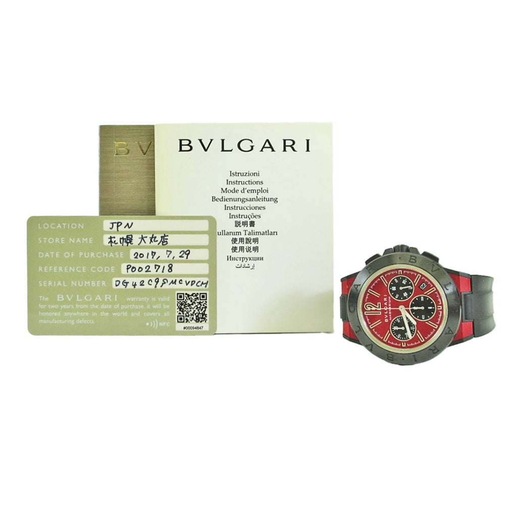 Chronograph Ceramic Magnesium (Good) BF567466 Diagono Automatic Watch DG42SMCCH Pre-Owned BVLGARI