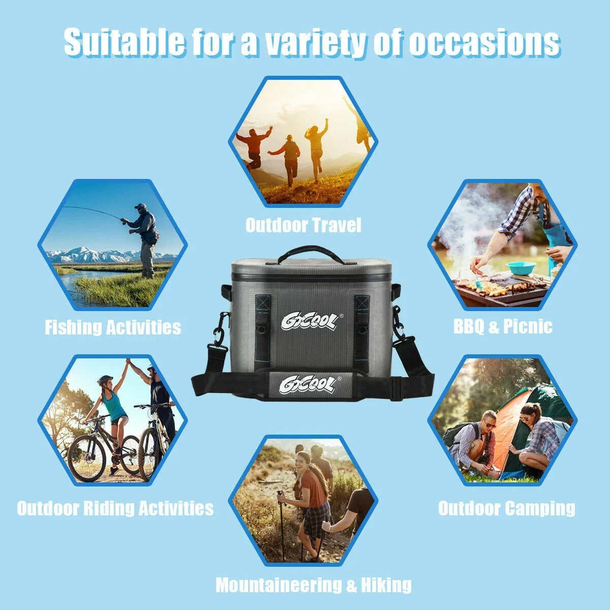 Bag Water-Resistant Leak-Proof For Gymax Insulated 30 Picnic Cans Portable Soft Cooler