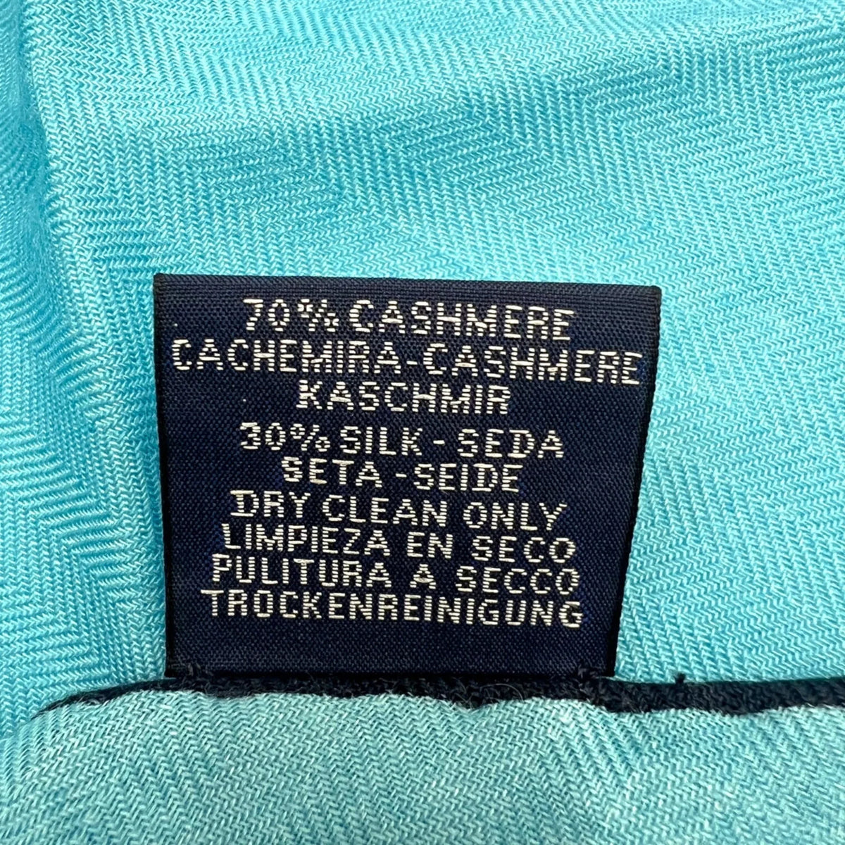 scarf New) HERMES Hermes blue (Like cashmere ladies Pre-Owned silk triangle