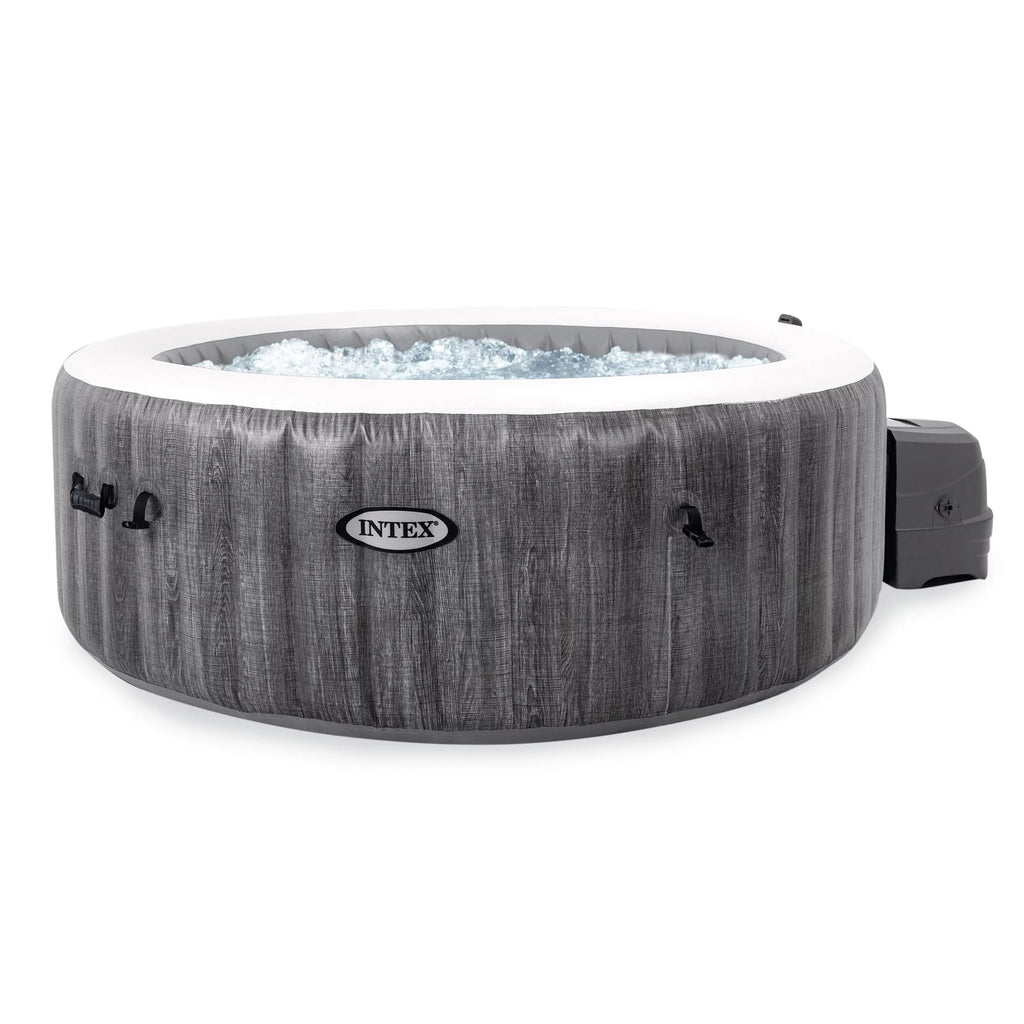 Intex Tray Hot Tub PureSpa Bubble Spa Jet Greywood w/ Accessory Inflatable