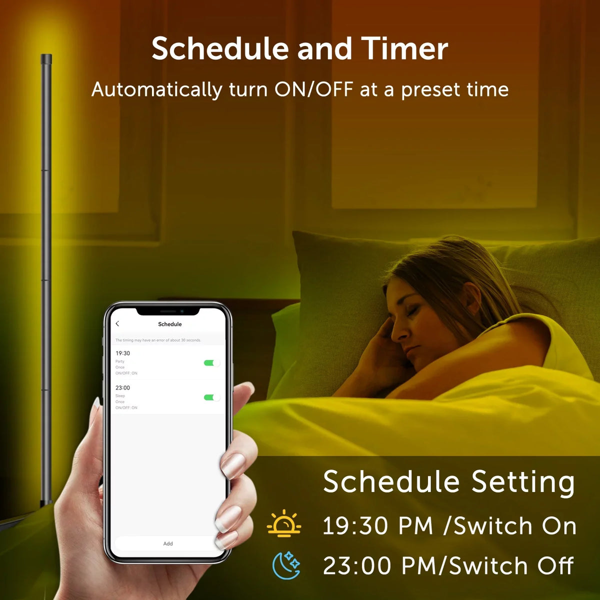 LED Syn Changing, Lamp, Dimmable, Color eco4life Floor Smart Music Standing WiFi