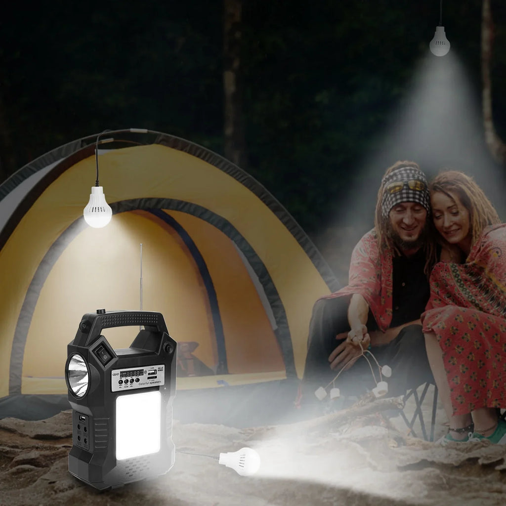 Generator Way Power 3 Solar LED Bulbs Dual for Hiking Flashlight Bank to Rechargeable Charge Power Station Powered with Outdoor Station Panel iMounTEK Portable Camping