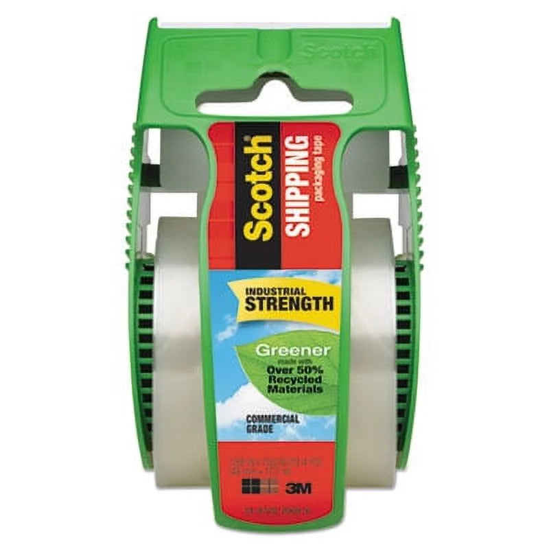 PK,Scotch (175G) 1.5" Packaging 3 Core, 1.88" Dispenser, x Clear Commercial Tape with Greener 58.33 ft, Grade