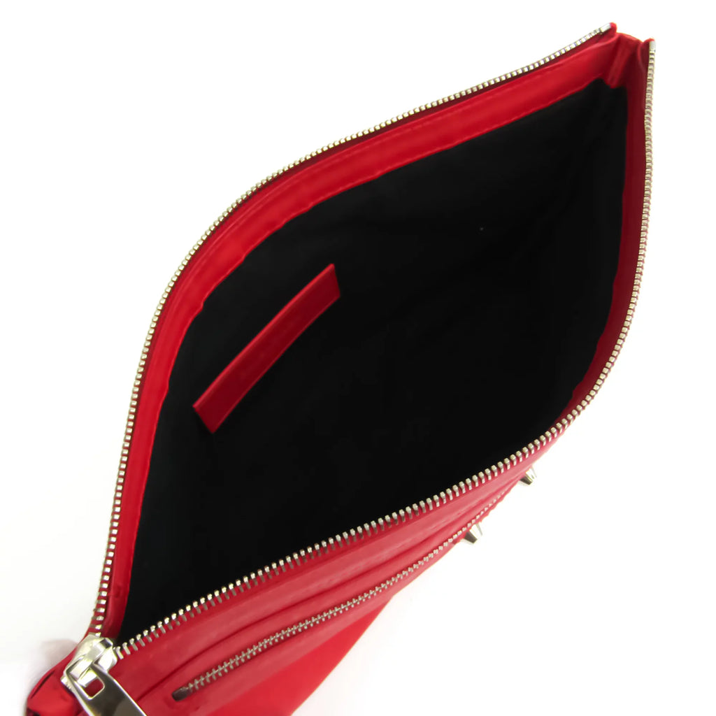 Color Pre-Owned Clutch 273022 Balenciaga (Good) Leather Women's Bag Red