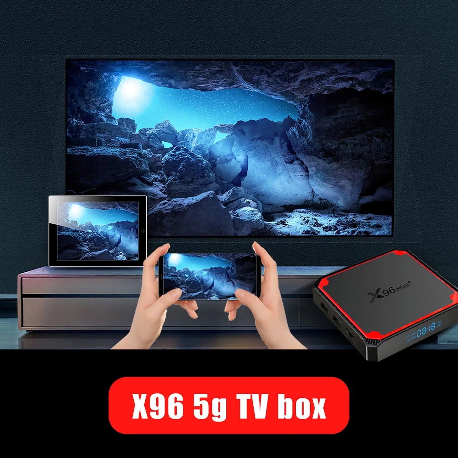 1080P Quad X96 Player 4K Mini Support Wifi Media Android Box Dual TV 9.0 Core