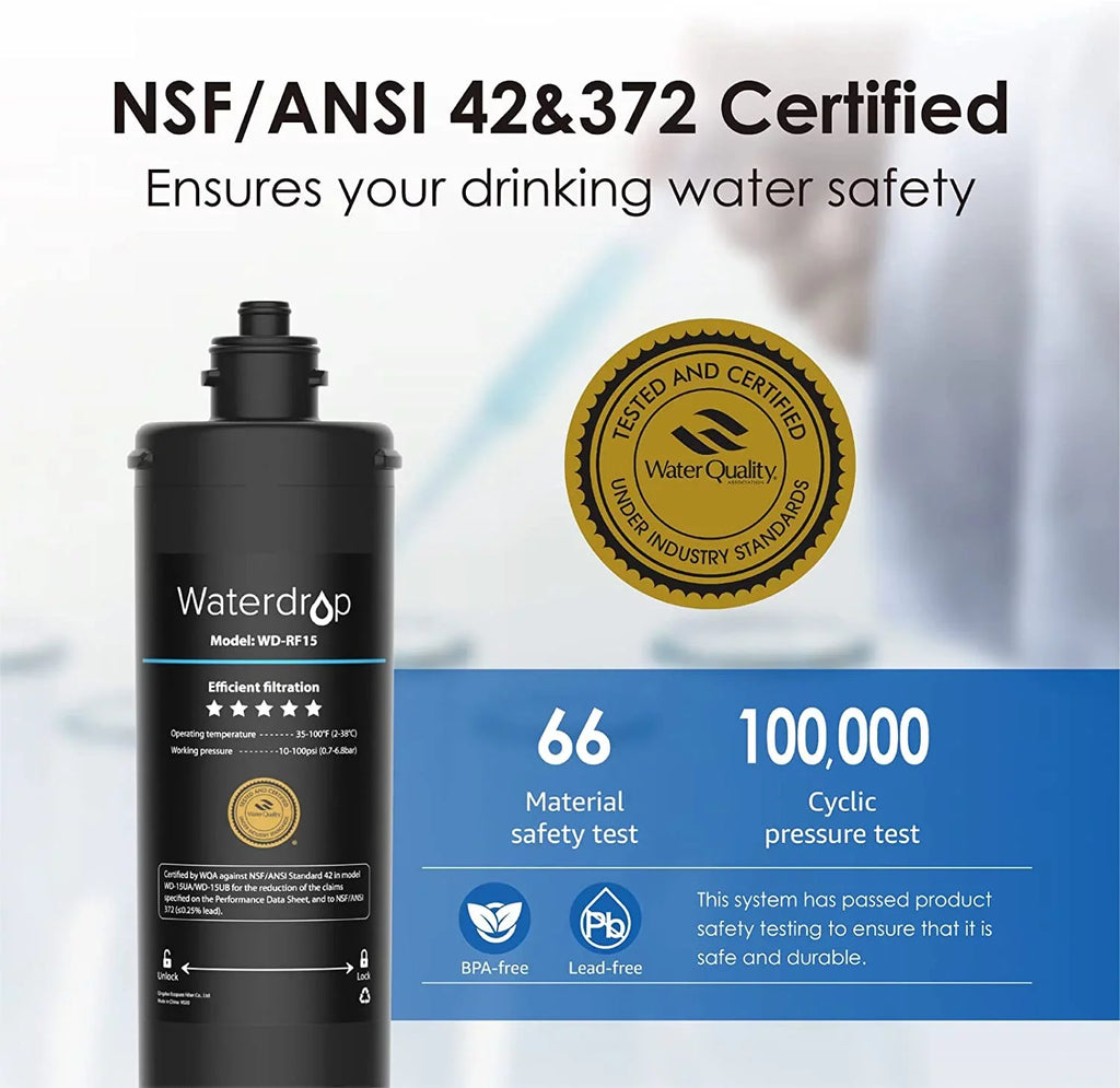 System, Gallons, WD-RF17 Lifetime Filter, 17UA Replacement Long Under 19K Counter 3 Sink Waterdrop Filtration Water Under Ultra Water Years