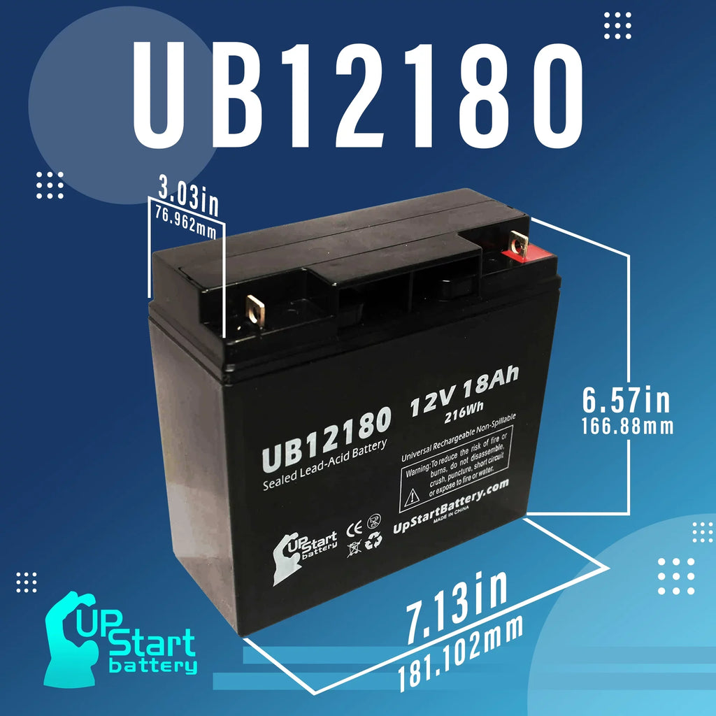 '- 14600003401 SLA) Replacement T4 UB12180 DATASCOPE AGM, Sealed Battery (12V, Universal 18000mAh, Acid 18Ah, Battery Lead Compatible - 3x Pack Terminal,