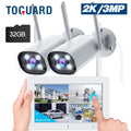 SC27 System Toguard 2K/3MP Monitor WiFi Surveillance Wireless Connector Outdoor Camera Bullet CCTV 7" Camera with Security
