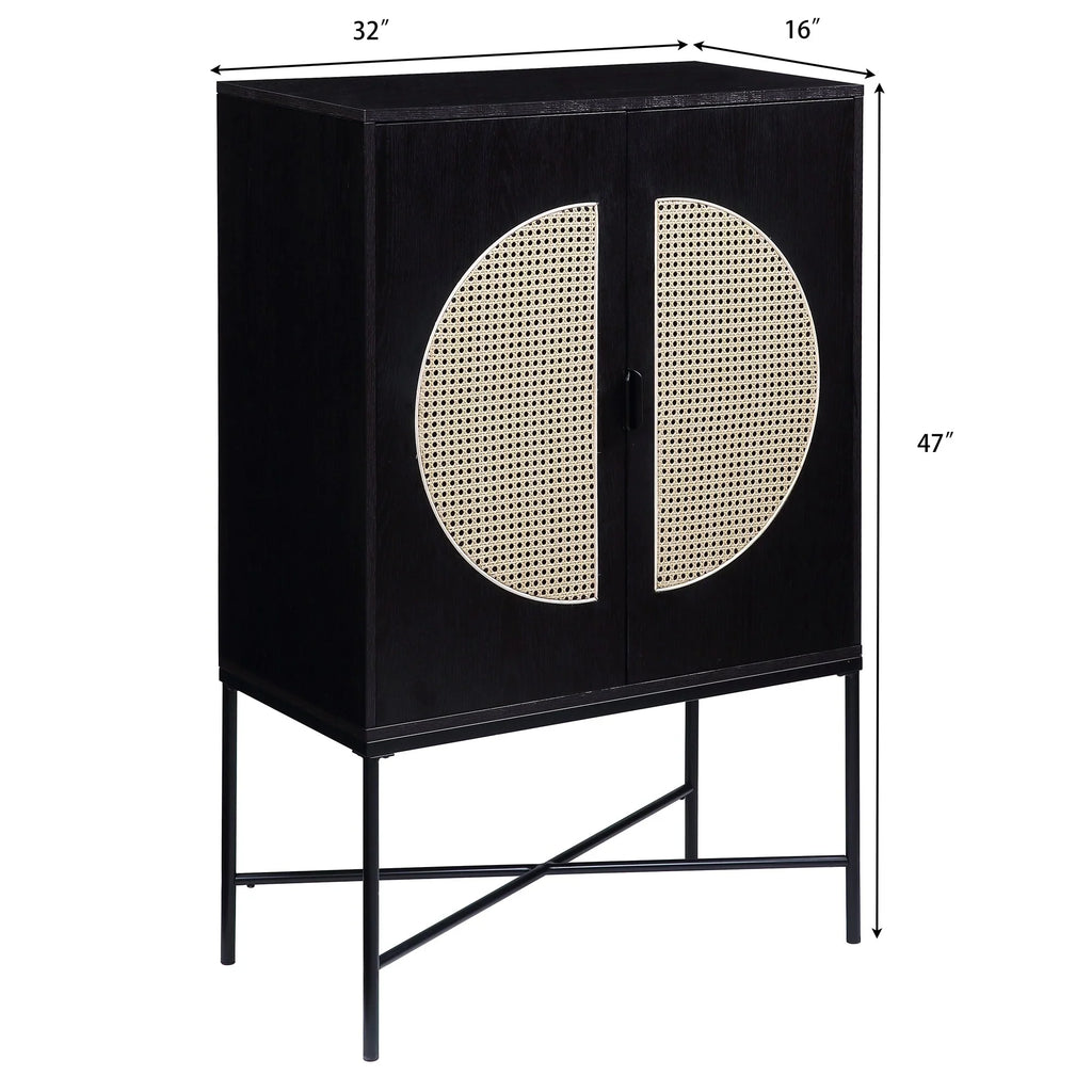 Cabinet & Black Wine Locker Finish Wine Wood Rack, BESTCOSTY Metal