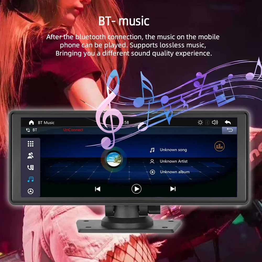 Bluetooth Inch Carplay&Android Auto with Camera TF Car Screen with Unit Stereo Wireless 9.3 Stereo,Newest Portable FM Player Transmitter,AUX, Touch Bluetooth/FM Navigation Car Synchronization/Rear