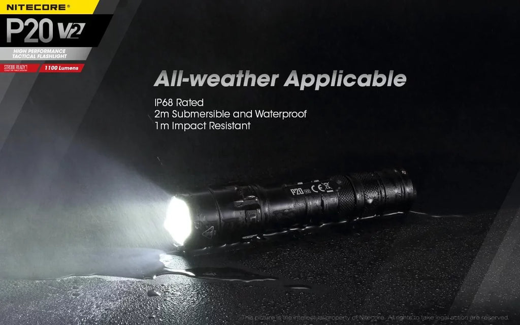 Tactical 1100 LED - Flashlight Battery, V2 XP-L2 P20 CREE Cord Lumens - USB w/NL183 Nitecore Charger Combo: V6 +Free Eco-Sensa UI1