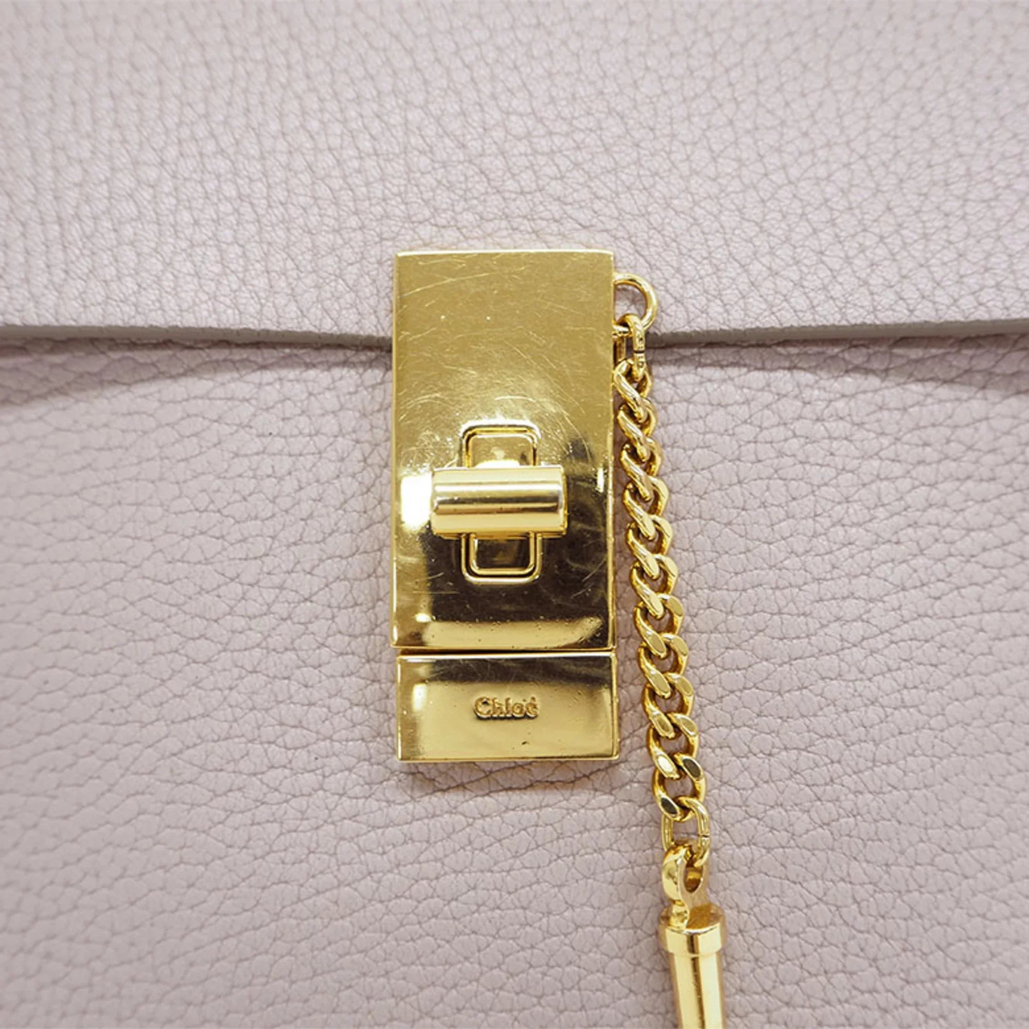 Chloe (Good) Bag Pre-Owned Leather Chain 3S1031-9 Ladies Chloé Drew Shoulder Pink