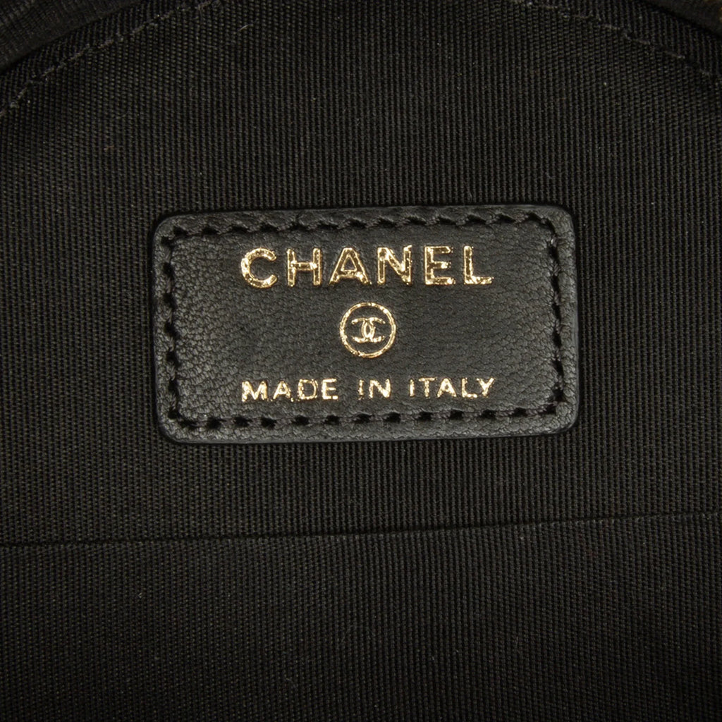 Unisex with 19 Pre-Owned Bag and Tweed Purse Clutch Fabric (Good) Round Black Chanel Coin Authenticated Crossbody Chain Lambskin