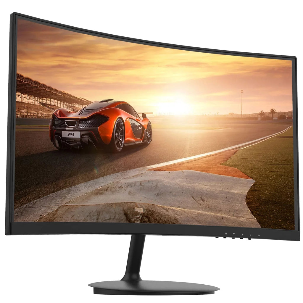 Refresh 24" Curved with HDMI Ready FHD Monitor Rate Fiodio Included) Ports VESA Wall 1080P 75Hz Cable VGA LED (HDMI Speakers, Mount