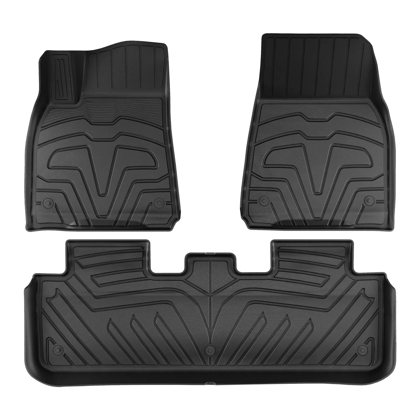 Y, Full 2nd Compatible Protection Floor Custom Mats Weather 2020-2023 All Tray TPE Motorsports Black Mats, 3D Trunk Floor Front Ikon Row Heavy Rear & Tesla + Liners, with Mat Set Cargo Model Duty