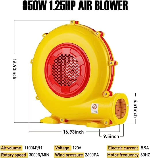 Bouncy Commercial Blower, Air Inflatable for Inflatable Bounce Movie Jumper, Fan Castle House, Inflatable Pump Screen, Inflatable 950W Paint Bouncer Booth, Perfect Blower,