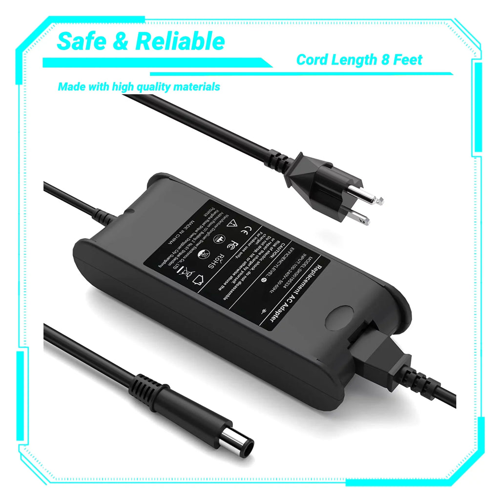 Compatible for Dell 90W AC KONKIN Charger Adapter Battery Replacement Power M20 BOO 19.5V ATG,E6500,Precision 1150,1501,6000,6400,6000D,8500,8600,D631,D800,100L,131L,XT,X300,E5400,E5500,E6400,E6400