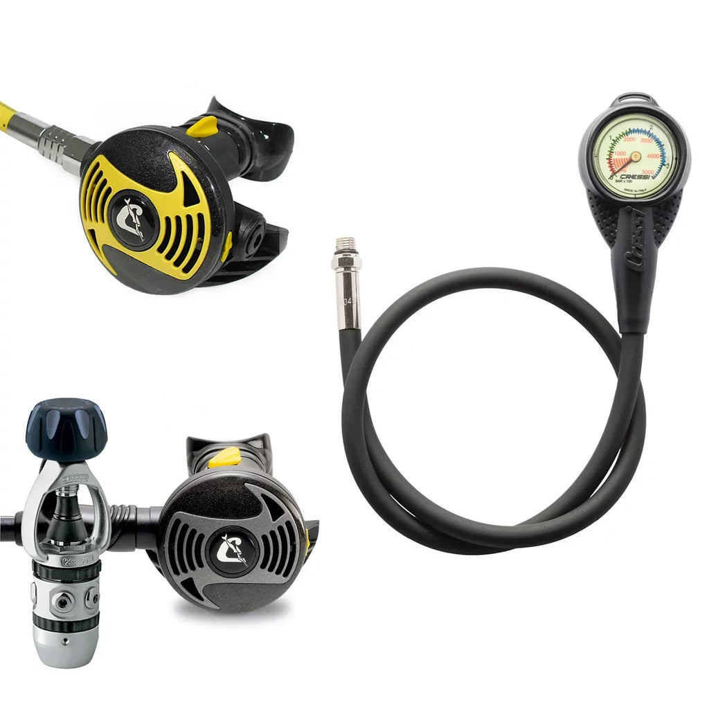 Cressi Package Gauge Mini XS XS2/AC2 Regulator, and Octopus