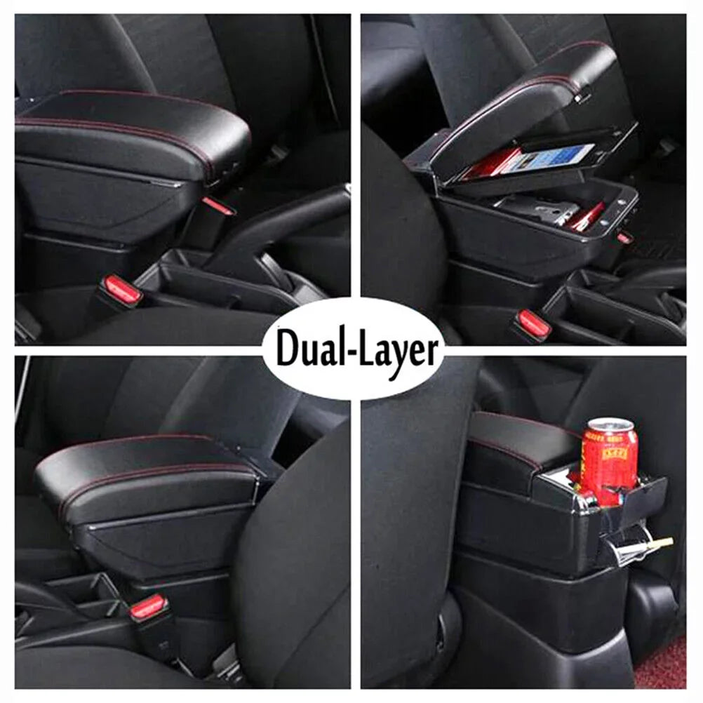 Console Box Rest Fiesta Arm Parts Cup Storage For Holder Ford 2011-2019 Armrest