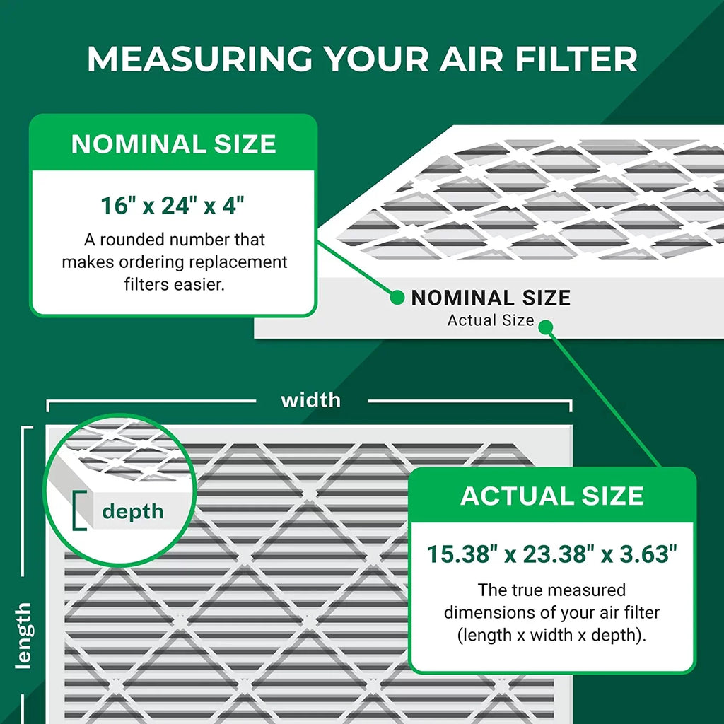 Air Furnace Filters AC Pleated MERV (6-Pack) HVAC Filterbuy 16x24x4 8