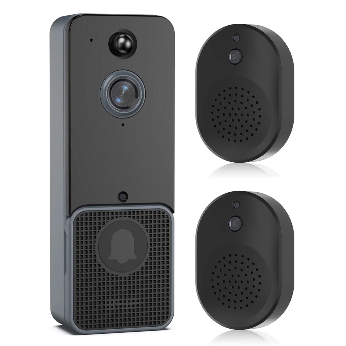 Audio-for Night Detection Security Doorbell Shinysix Human with and Alerts, Chime, PIR Home 2-Way Two App Camera Vision, Wireless