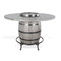 Pub Table Sunny Designs Wine Gray Barrel in with Mahogany Alpine Round Base