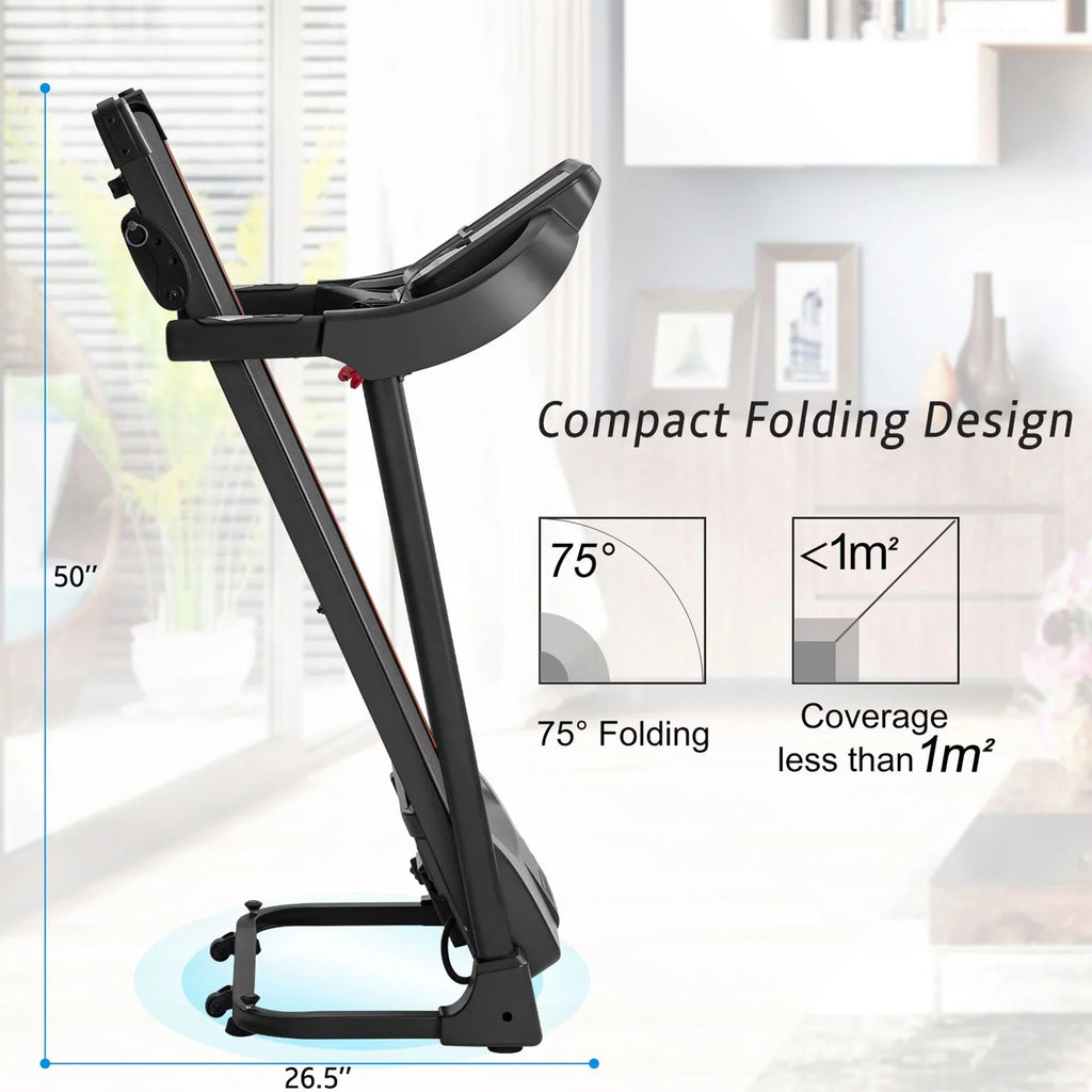 Machine with Jogging Easy Treadmill Adjuster Speakers Running Folding Audio Motorized Incline and Compact