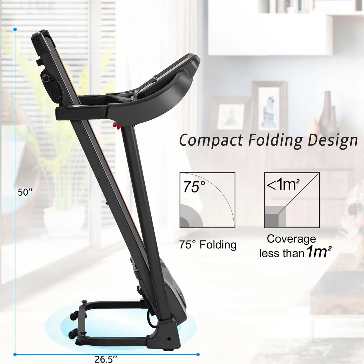 Machine with Jogging Easy Treadmill Adjuster Speakers Running Folding Audio Motorized Incline and Compact