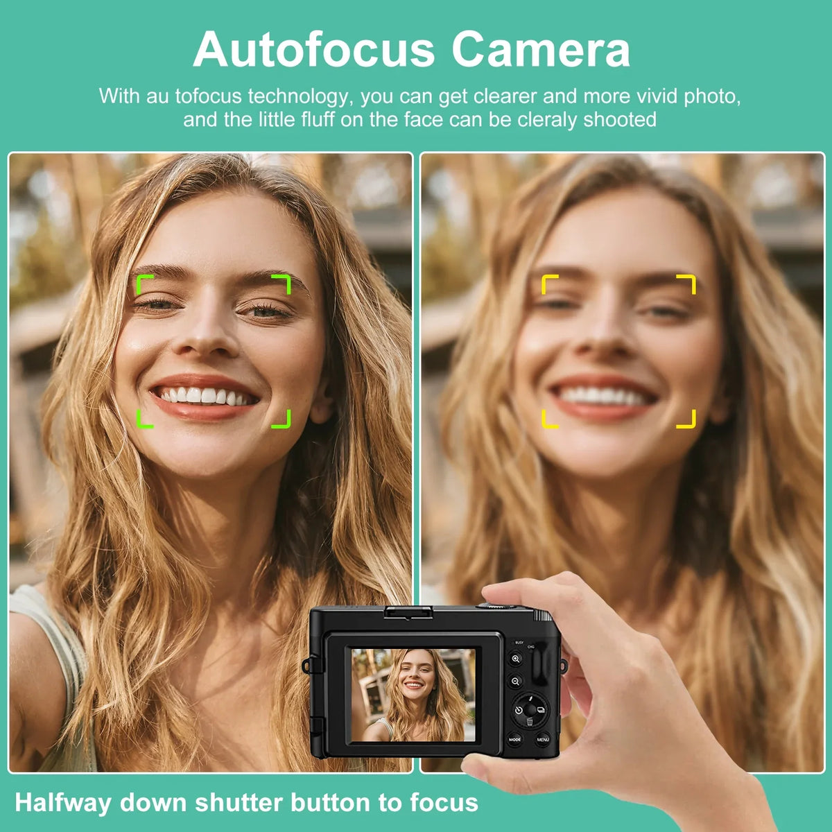 for Camera Zoom Camera 32GB Cameras Autofocus Vlogging 4K Card Digital Digital Video YouTube 16X with for Photography 48MP