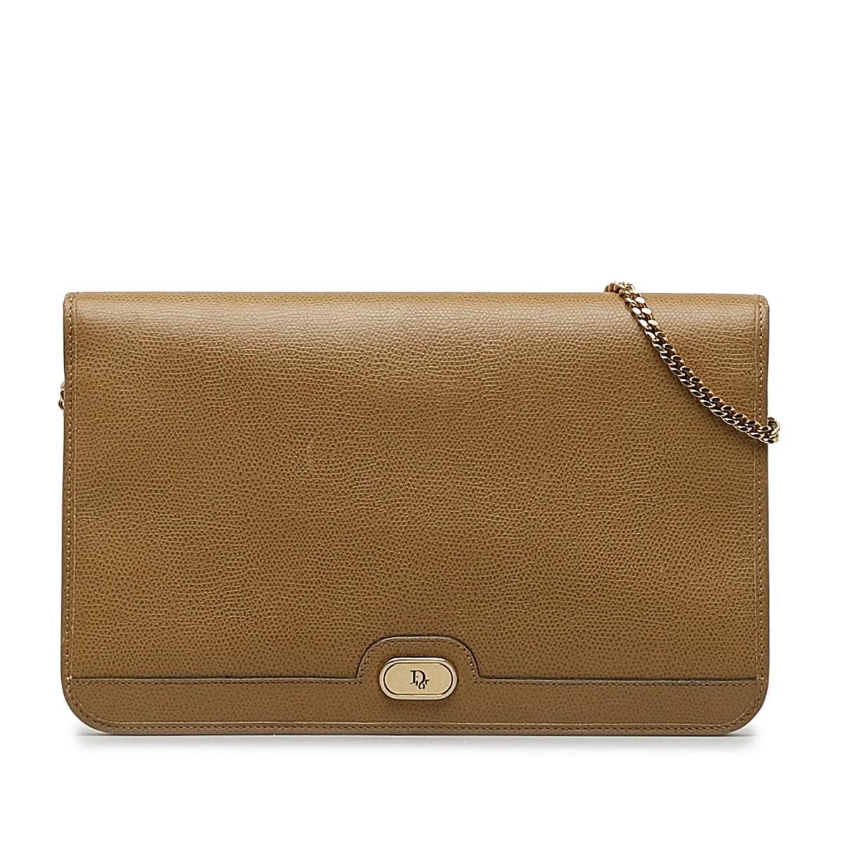 Brown Authenticated Pre-Owned Calf Crossbody Unisex Bag Leather (Good) Chain Crossbody Dior