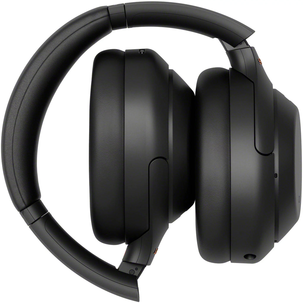 Connection WH-1000XM4 Type-C for Compact Cable, USB Wireless - Headphones Carry Plug Cloth Cable, Sony In-Flight Over-Ear Includes: Case & Microfiber Use, Noise-Canceling Adapter (Black) Cleaning