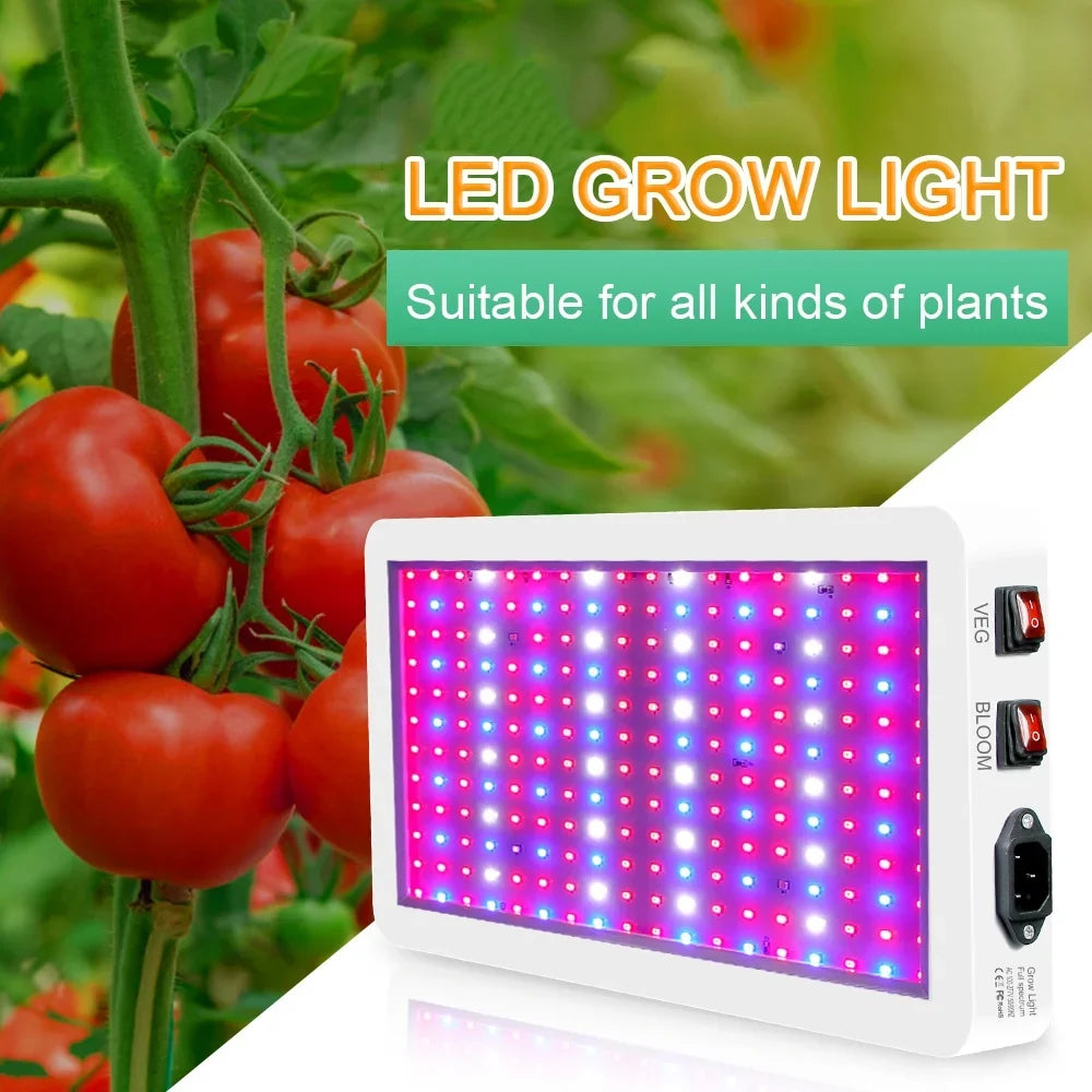Plant Grow Lamps Dual for Full 2000W Hanging Switch LED LEDs for Spectrum 312 Greenhouse Veg Bloom IP65 Waterproof Light Indoor and Flowers Plants Seedlings Growing