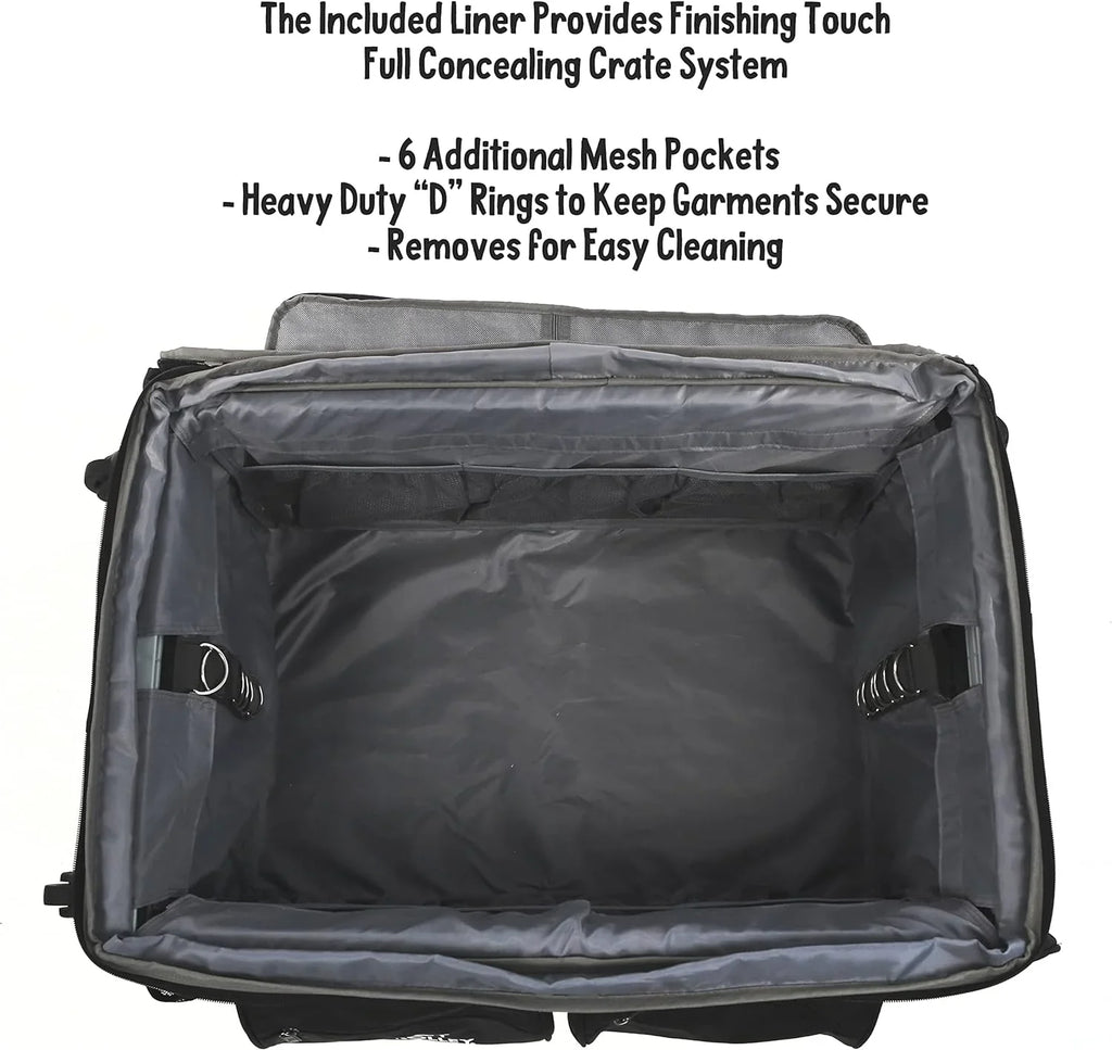 '- YFbiubiulife Dance BLACK Garment Bag Collapsible Rack Rolling w/No-Lean