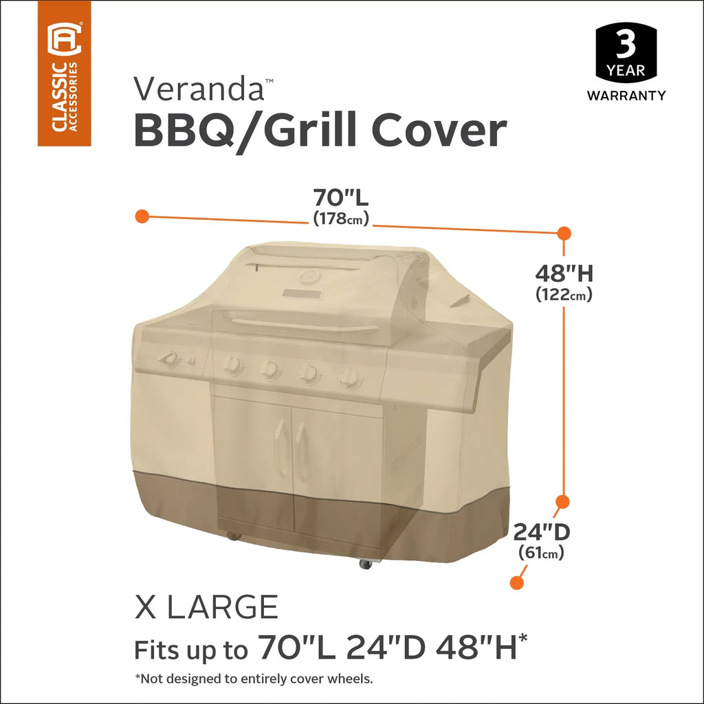 70" Grill to BBQ Accessories Patio Storage Wide, Cover, X-Large Classic Up Barbecue Veranda