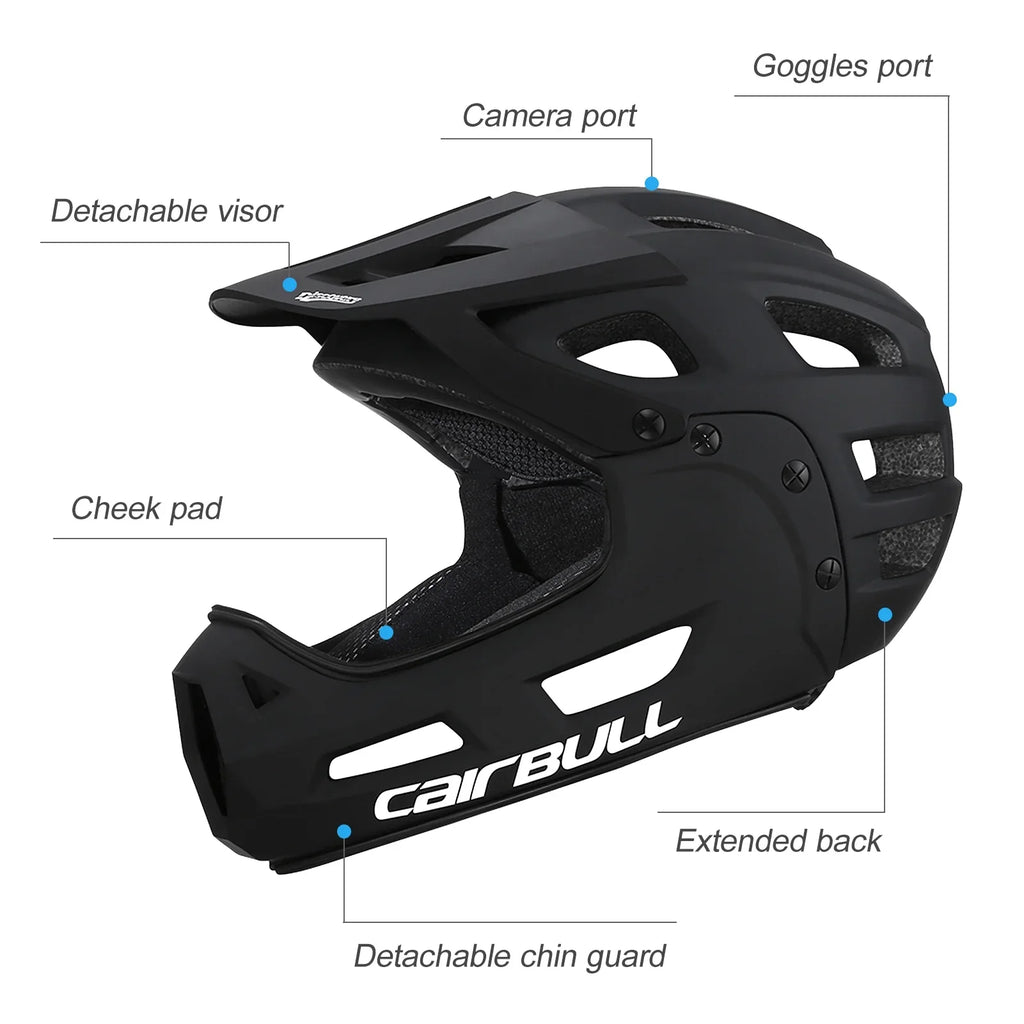 Chin Detachable Mountain Helmet Guard Cycling Full Helmet CAIRBULL Adult Visor Bike for Biking Face and with