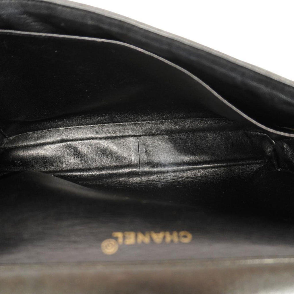 Pre-Owned Double W Bag Black Matelasse Lambskin Face Shoulder (Good) Chanel Women's Chain