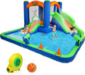 Bounce New) Air House (2024 House Hoop, w/Basketball Ring-Toss Blower Slide Water Water Inflatable for 3-6, Kid Bounce JOYMOR Inflatable Water Cannon, Inflatable Water w/Slides, Game, Slide