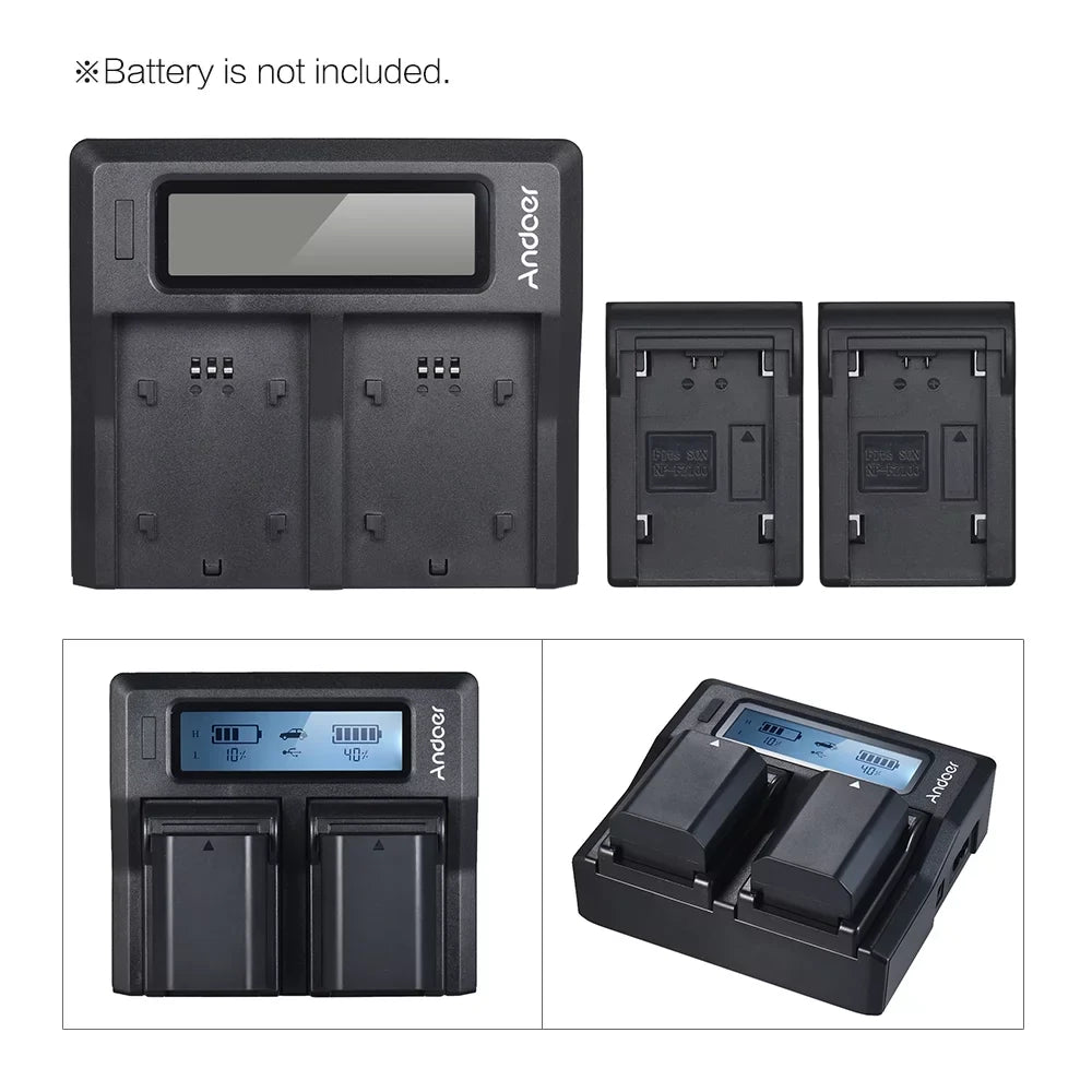 Channel LCD A7SIII Sony Replacement A7III Battery Dual A7RIII NP-FZ100 A9 Andoer for