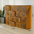 Drawer Desk Organizer Apothecary Wood Drawers Retro Storage Cabinet 16 Box