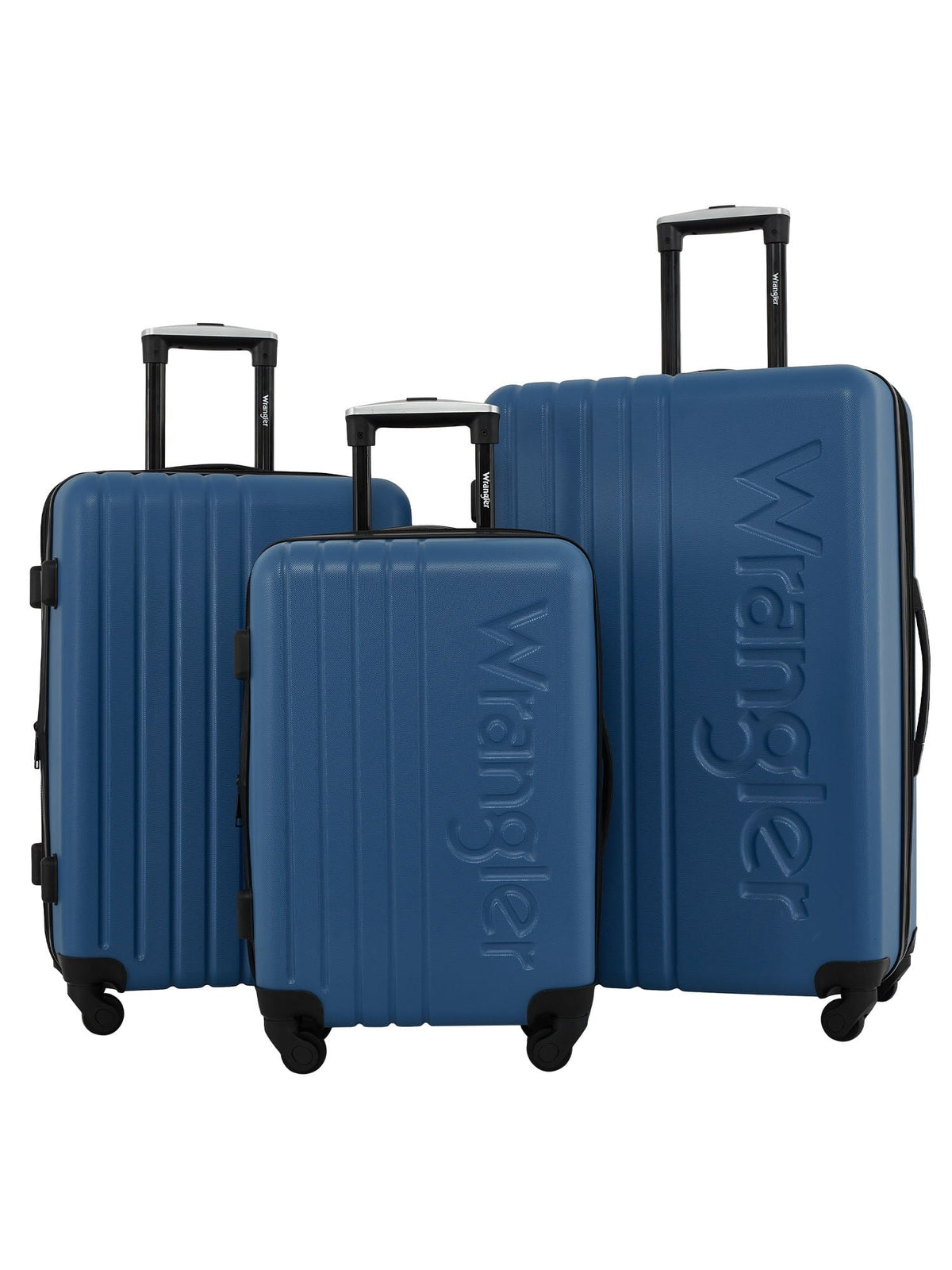 3pc. Set, Rolling Upright Blue Vallarta Expandable Wrangler Travel Luggage