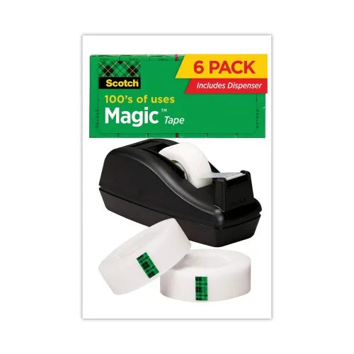 Pack, Value Clear Dispenser ft, Core, (810C40BK) Tape 83.33 x 1" 0.75" Desktop Magic Scotch-Scotch