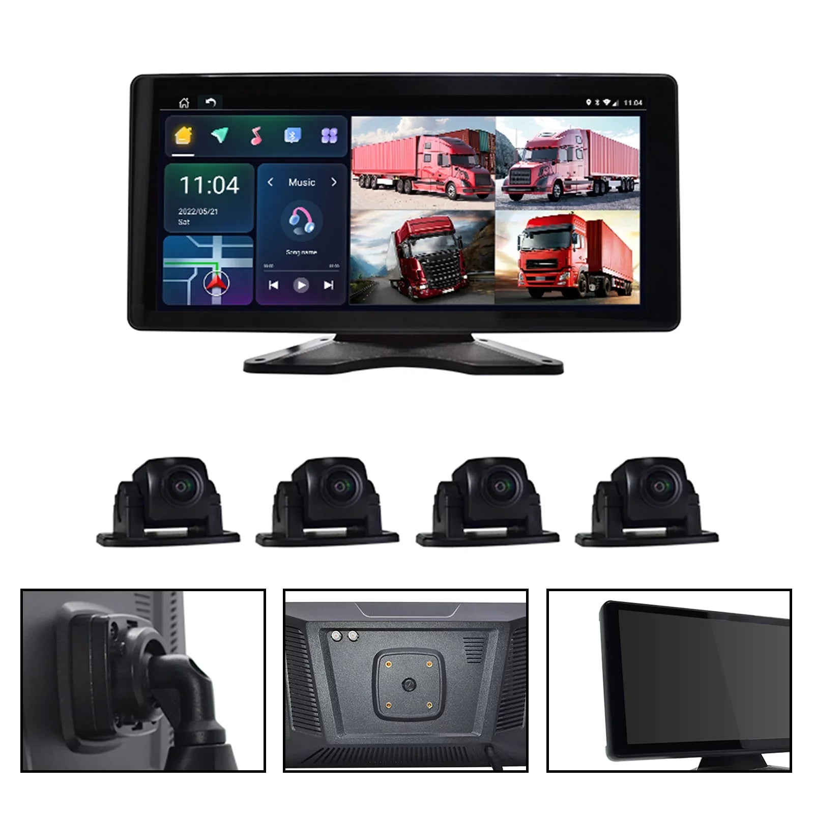 AI DVR Driving RV Monitor GPS Video Recorder for Screen 10.36" Truck Touch Bus