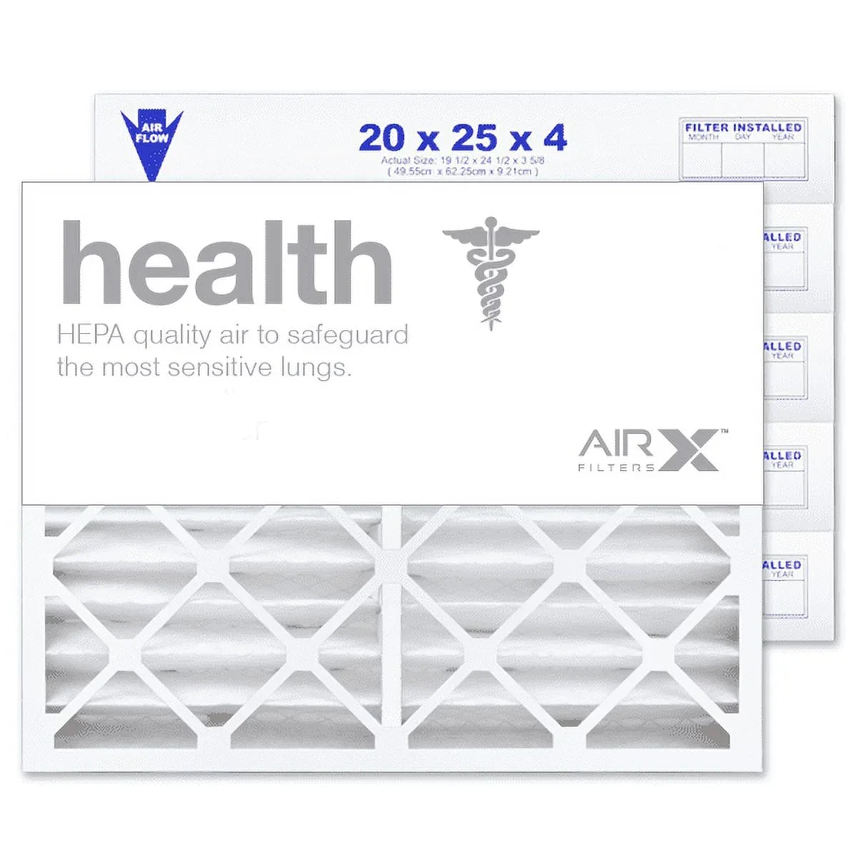 13 Pleated the Filters Health USA in MERV AC Air Filter HVAC Air AIRx Made 20x25x4 Furnace Filter, 6-Pack,