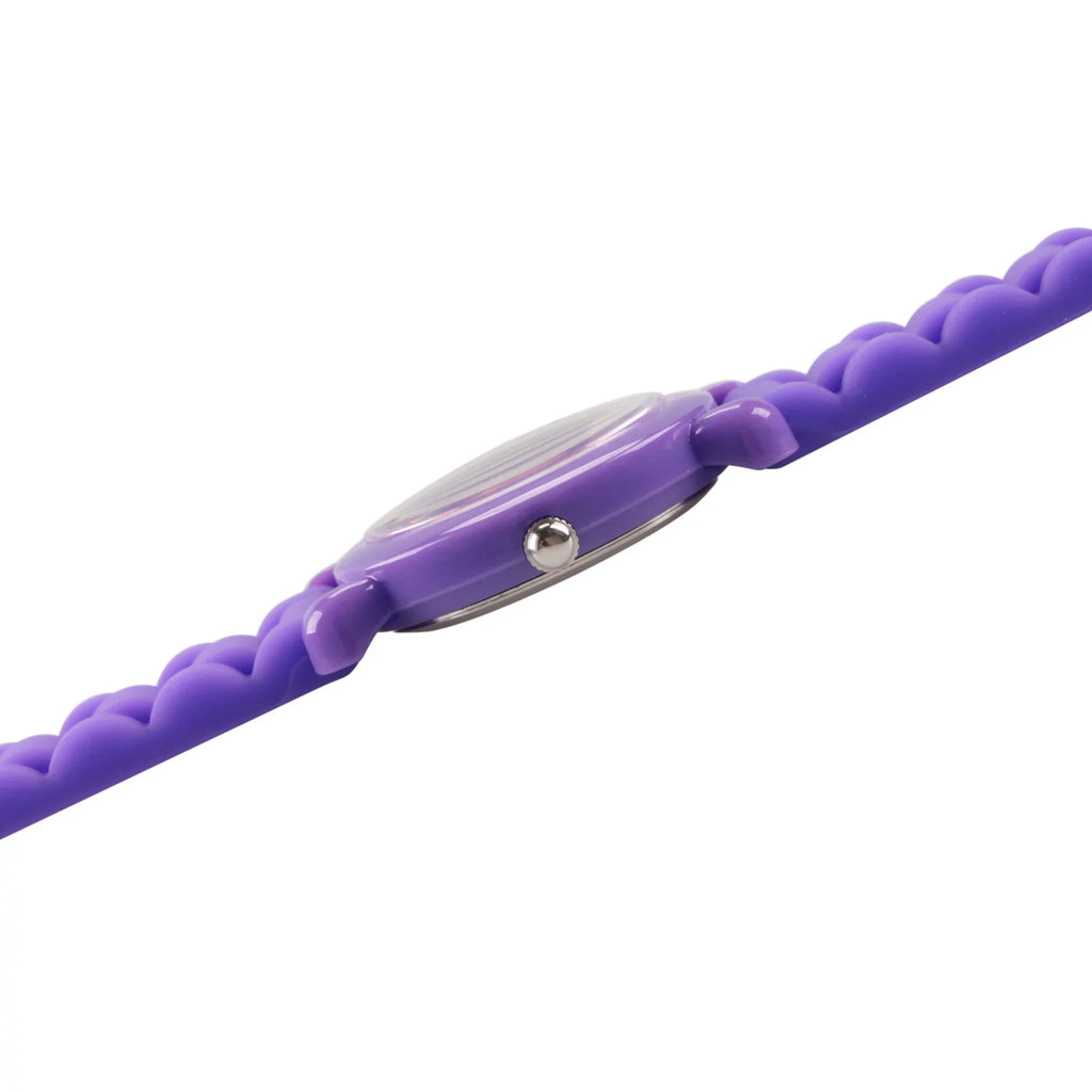 Anna Frozen and Purple Teacher Elsa Time Girls' Plastic Silicon Strap Watch, Purple