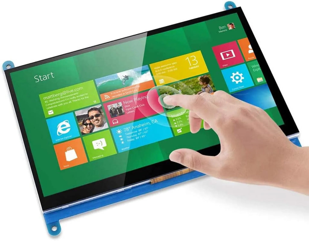 with 7 Treedix LCD Touch 1024x600 inch Capacitive 3B+/4B Display Module HDMI Raspberry Pi Screen Compatible Monitor