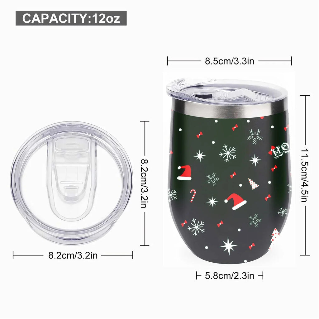 Cups Cups, Cup Tumbler Stainless Belly Color Insulation Lid, U Eggshell 304 Wine Christmas Vacuum Steel with Hidove Layer Cup Insulated Shape 12oz Tree Big Double Red Green and Cup with