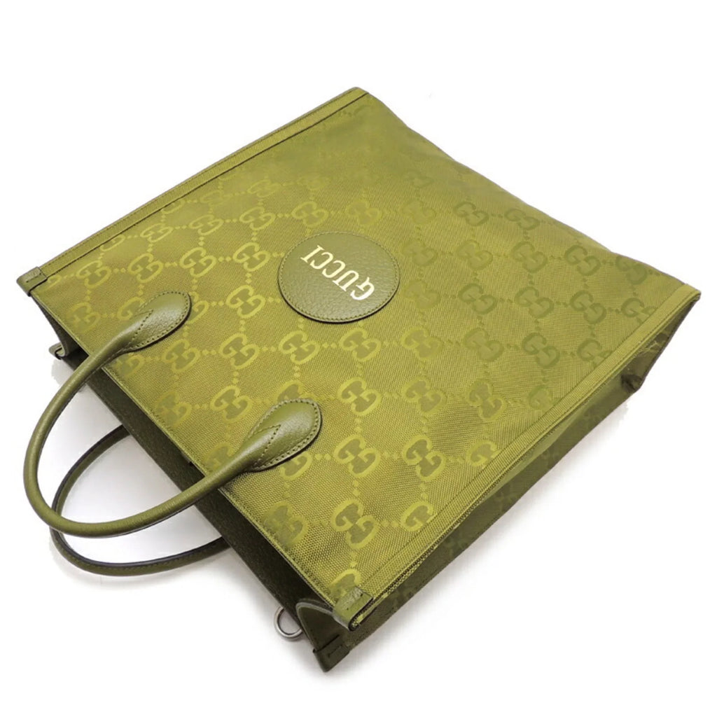 Gucci Off Grid Recycled The Tote Nylon Ladies Only) GG Green Pre-Owned (Day Lining Forest 696043 (Good) Bag Medium