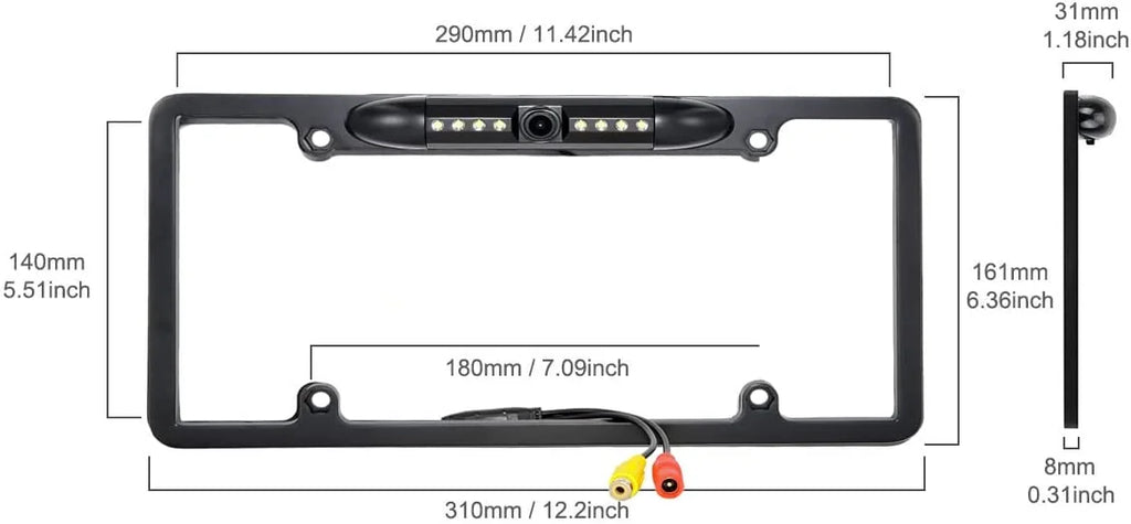 Rearview JVC Black KW-M950BW Camera KWM950BW License for Backup Frame Plate